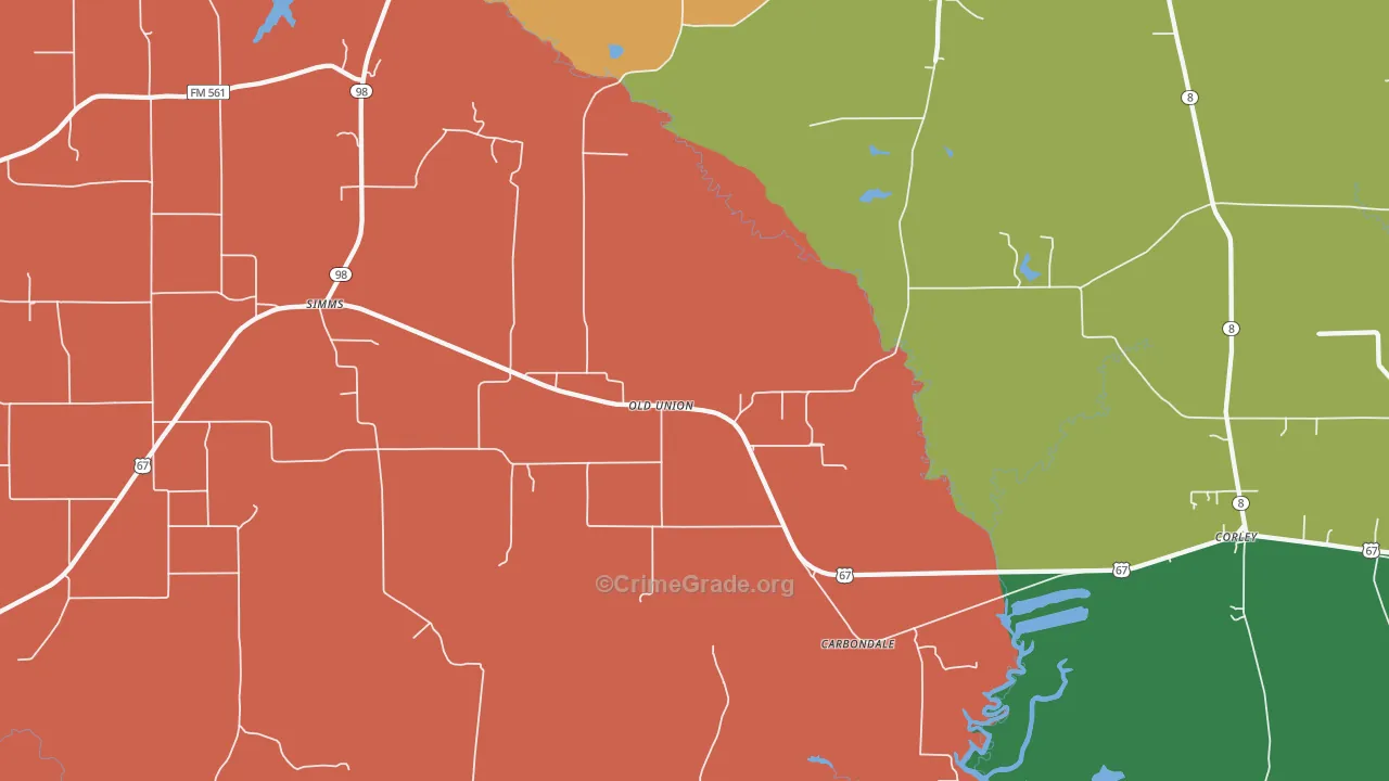 Old Union, TX Map of Assault Rates