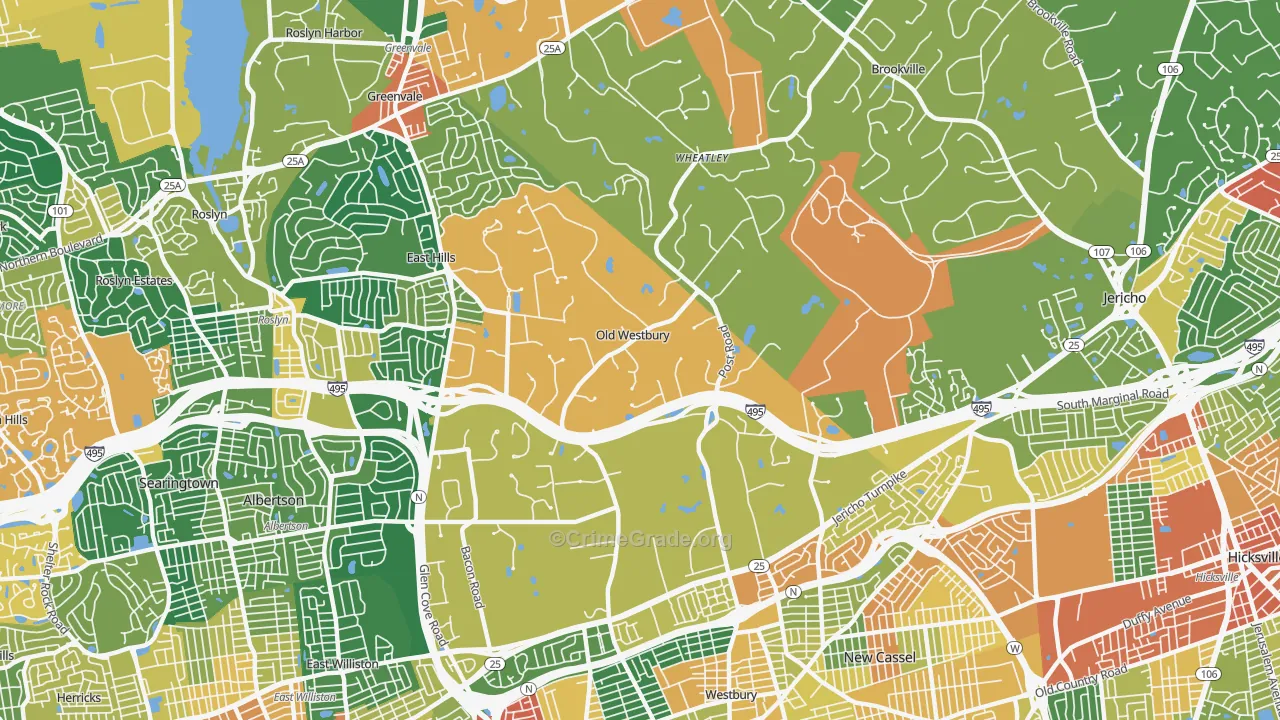 Old Westbury, NY Map of Assault Rates