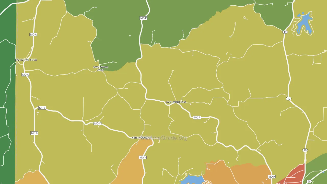 Old Woollam, MO Map of Assault Rates