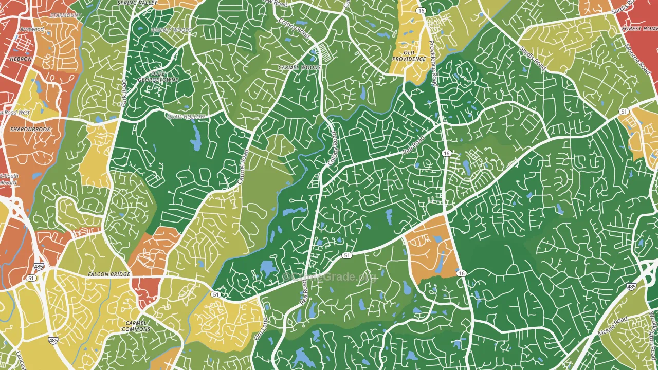 Olde Providence South, Charlotte, NC Map of Assault Rates