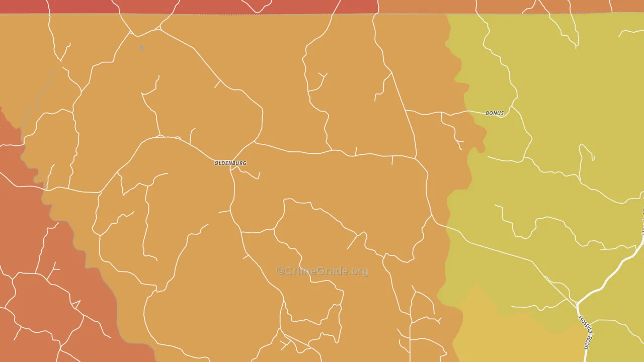 Oldenburg, MS Map of Assault Rates