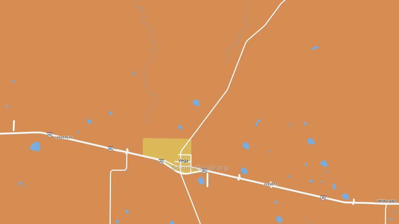 Oldham County, TX Map of Assault Rates