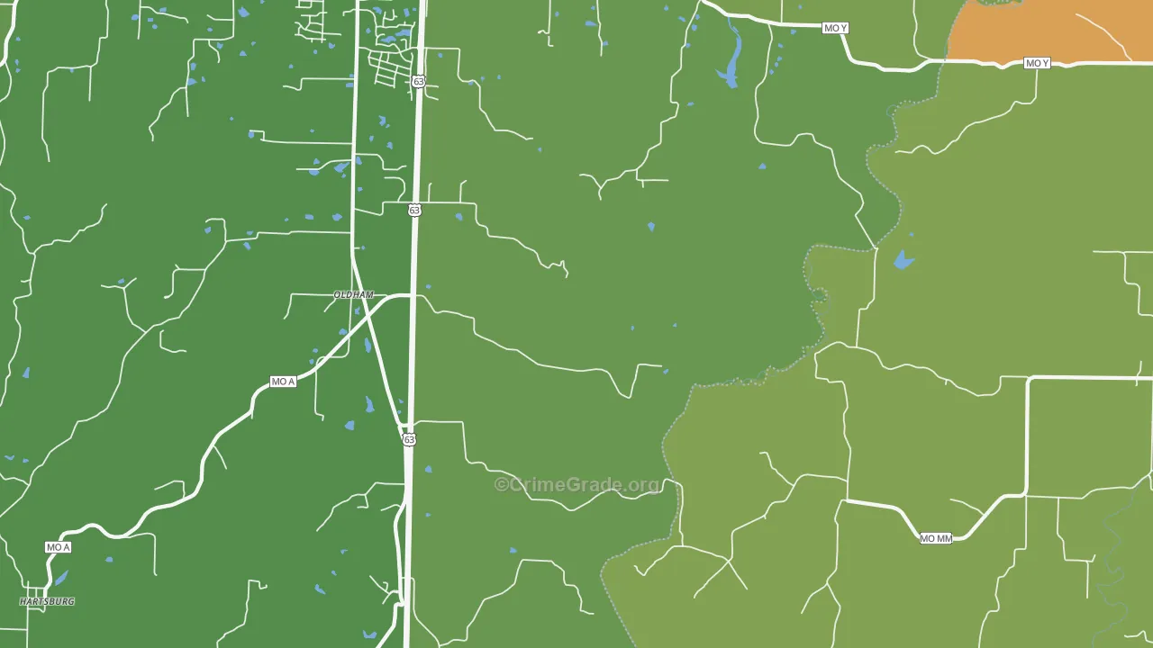 Oldham, MO Map of Assault Rates