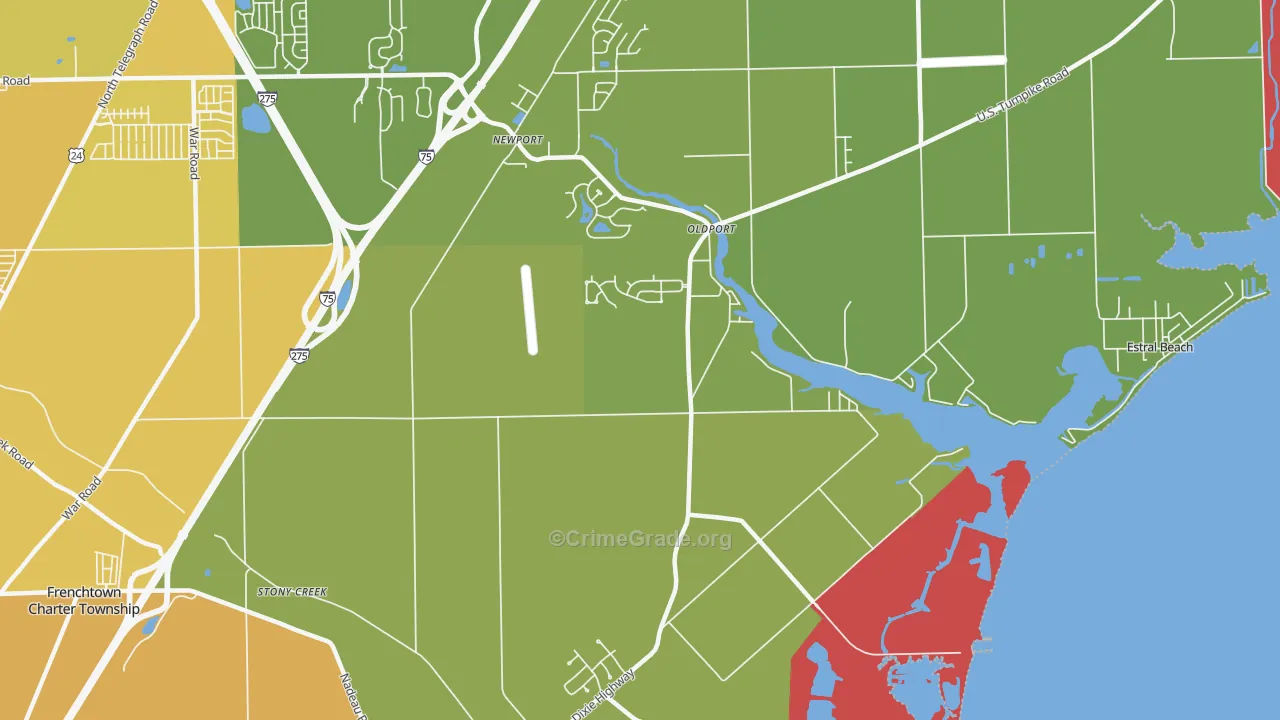 Oldport, MI Map of Assault Rates