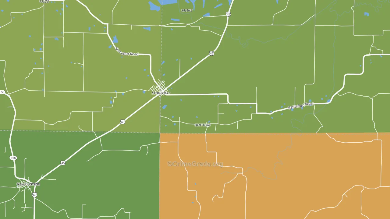 Oldtown, IL Map of Assault Rates