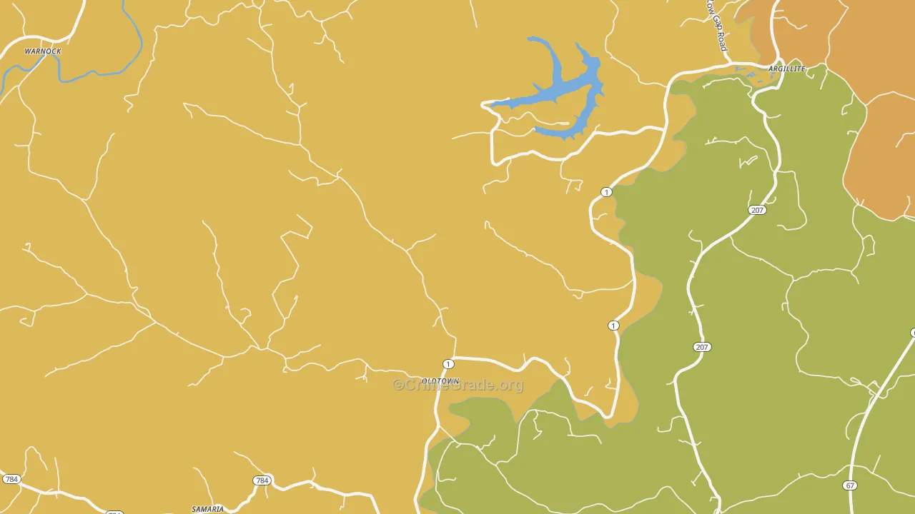 Oldtown, KY Map of Assault Rates