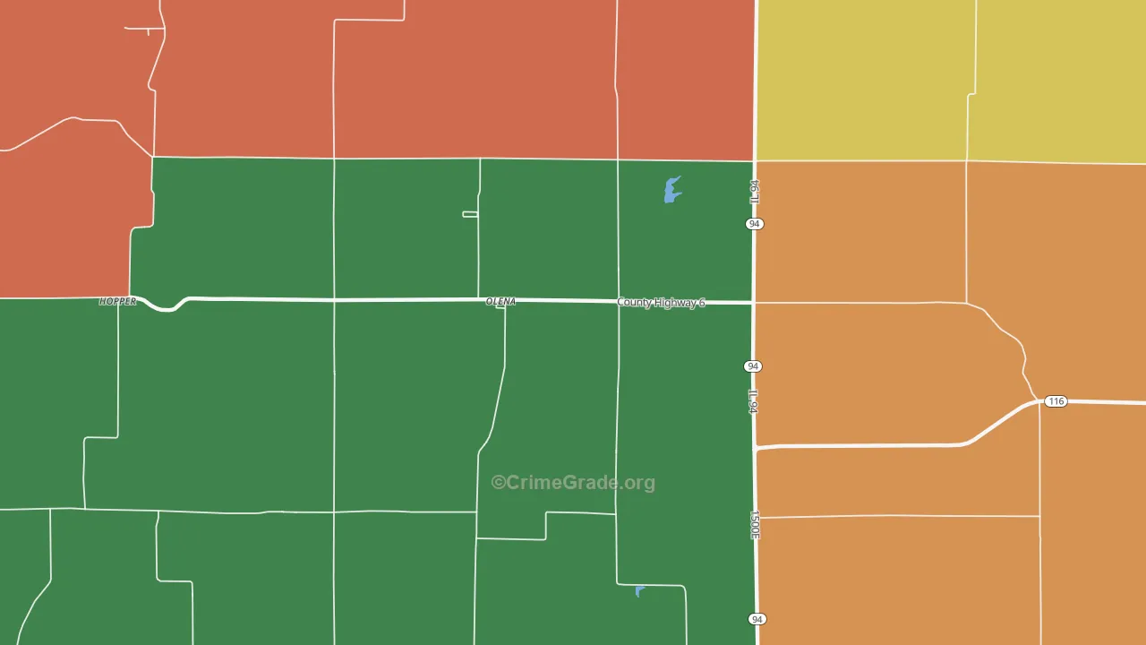 Olena, IL Map of Assault Rates