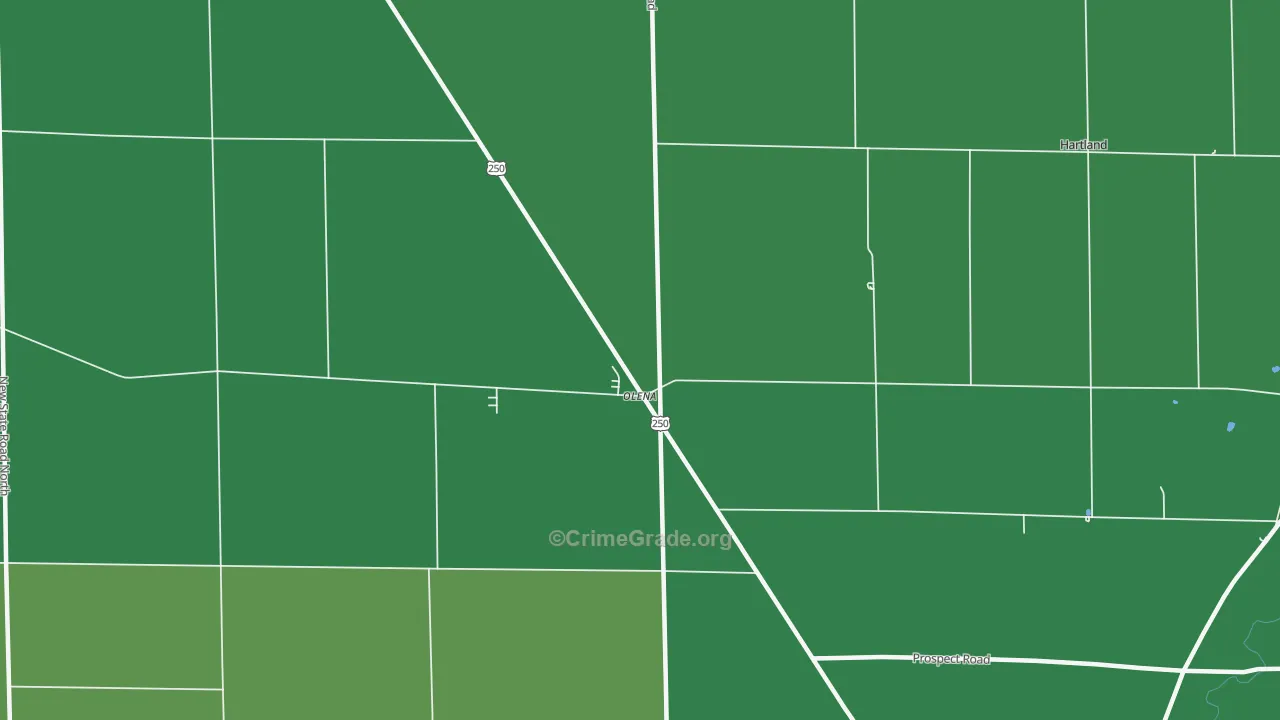 Olena, OH Map of Assault Rates