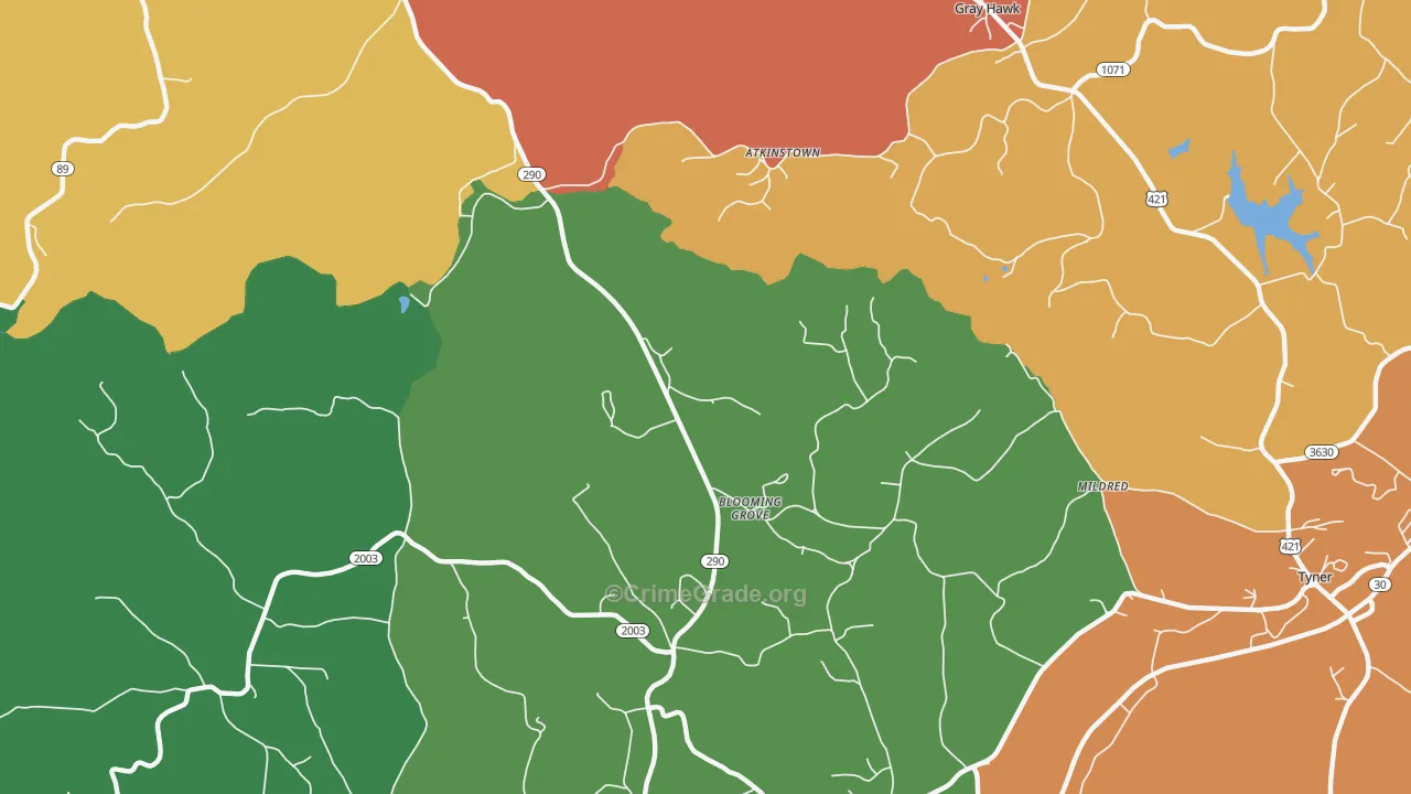 Olin, KY Map of Assault Rates