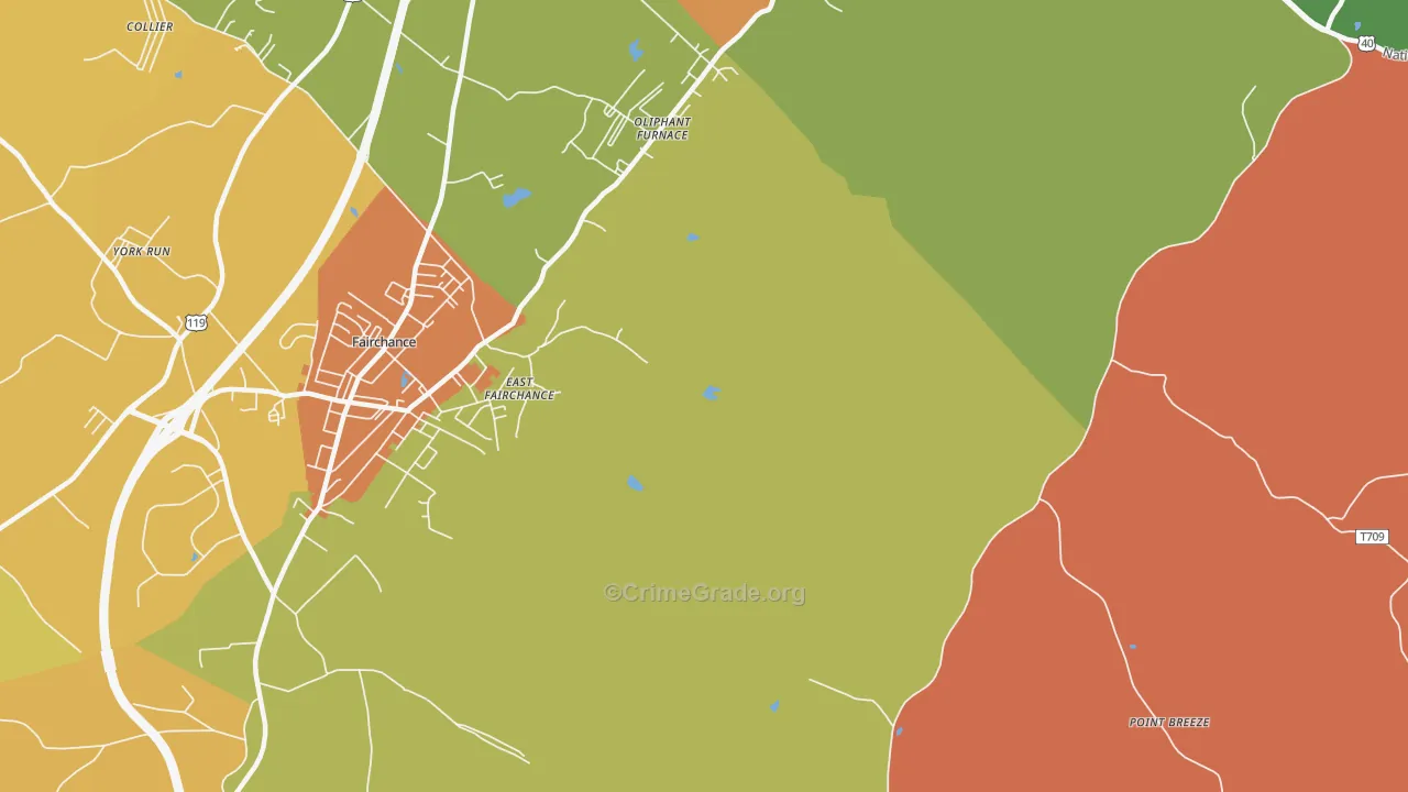 Oliphant Furnace, PA Map of Assault Rates