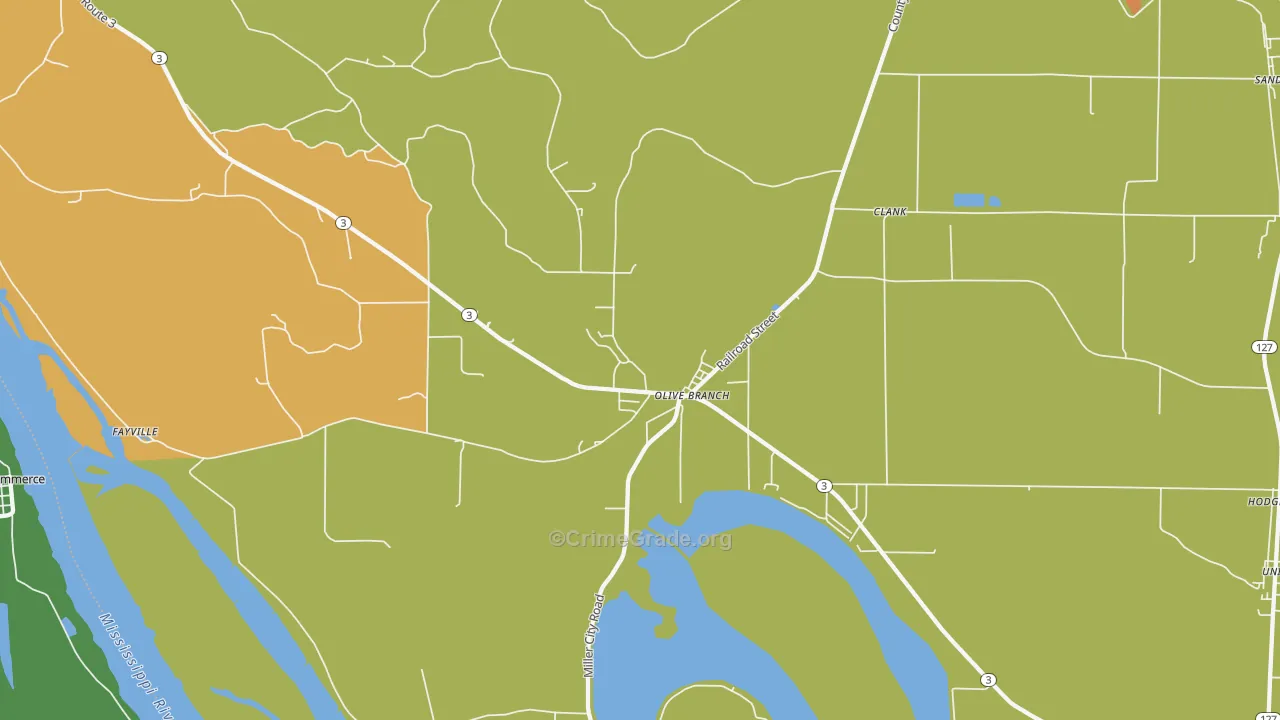 Olive Branch, IL Map of Assault Rates