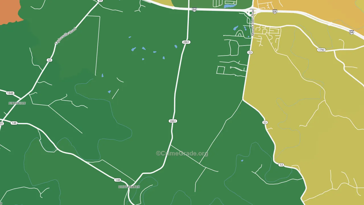 Olive Branch, KY Map of Assault Rates