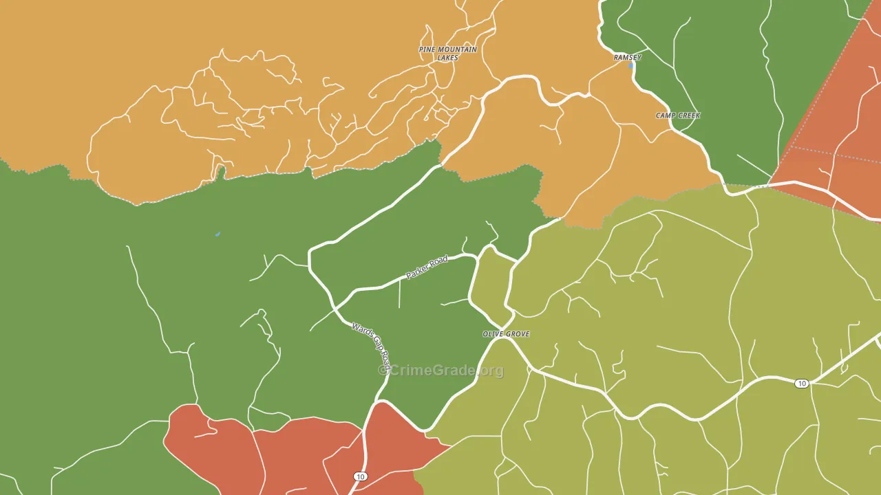 Olive Grove, NC Map of Assault Rates
