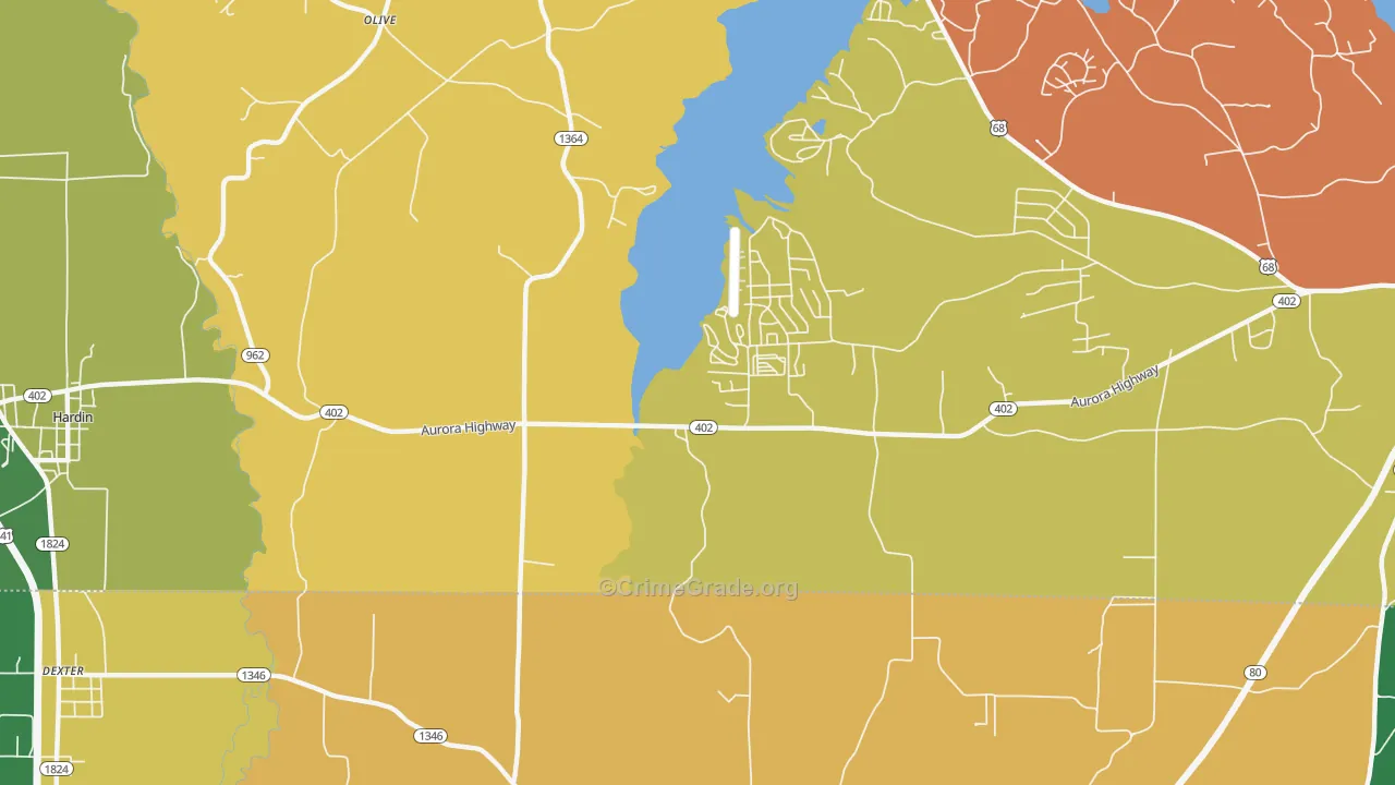 Olive, KY Map of Assault Rates