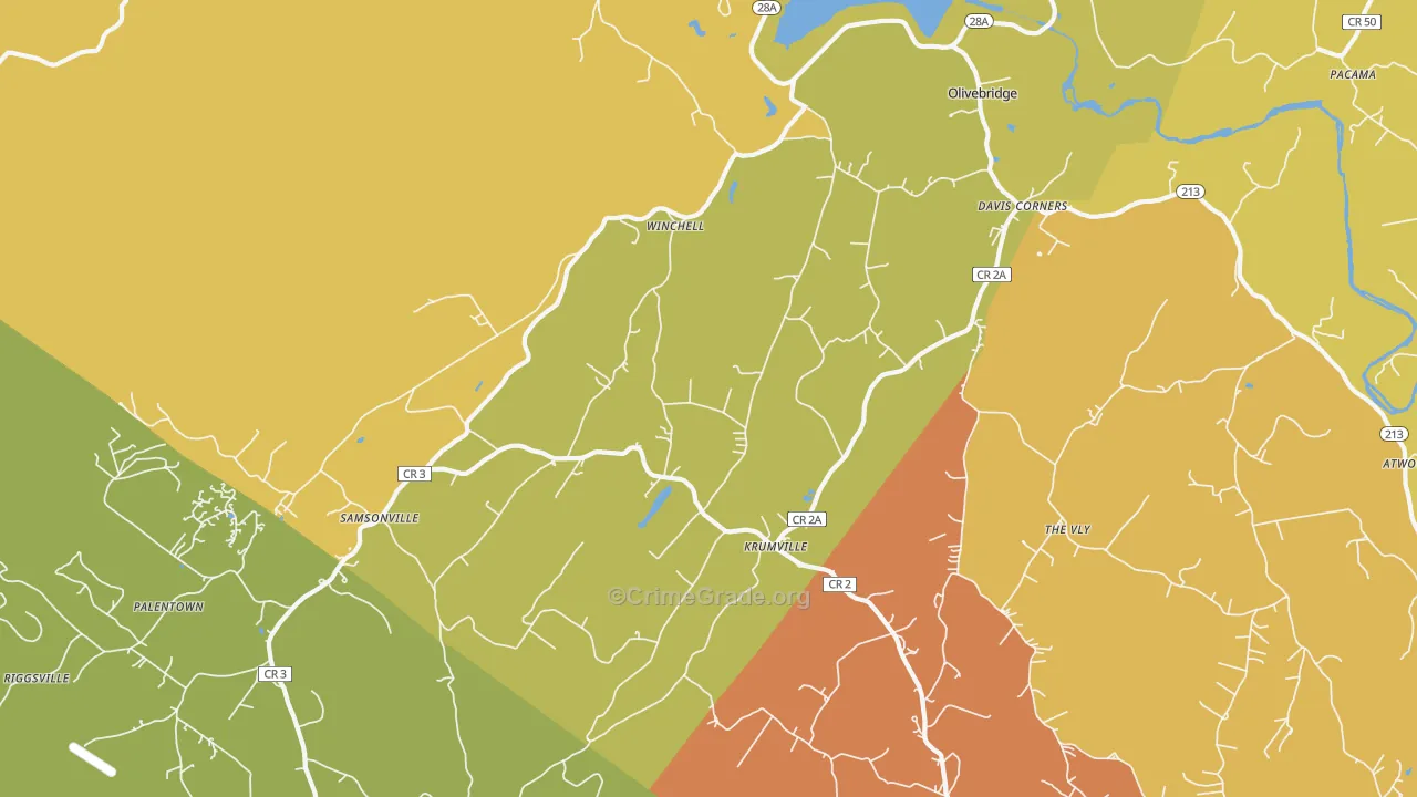 Olivebridge, NY Map of Assault Rates