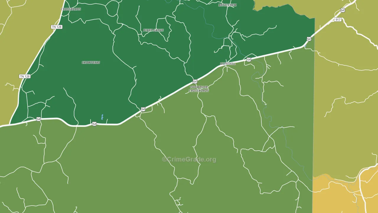 Olivehill, TN Map of Assault Rates
