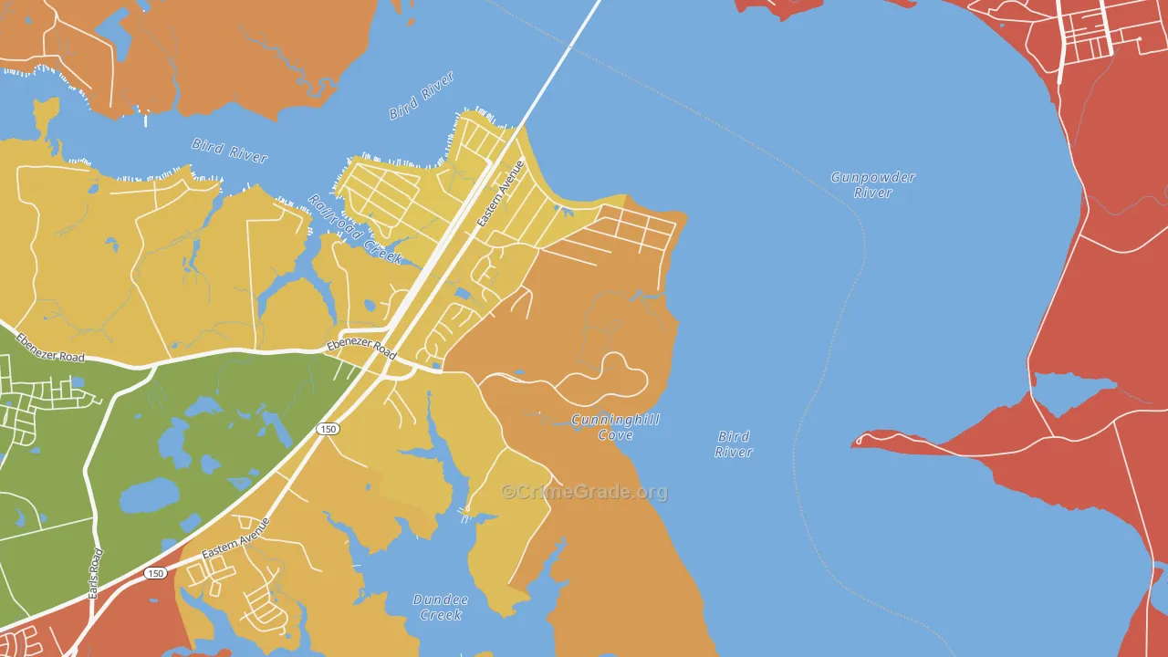 Oliver Beach, MD Map of Assault Rates