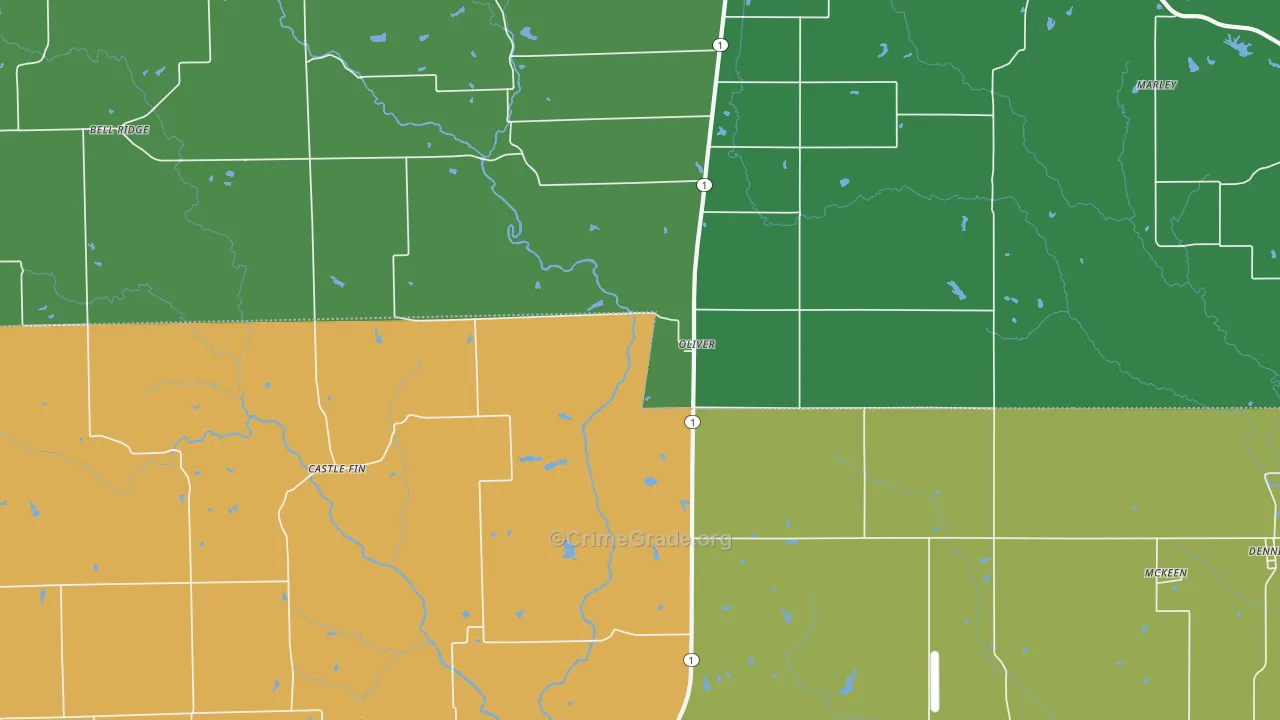 Oliver, IL Map of Assault Rates