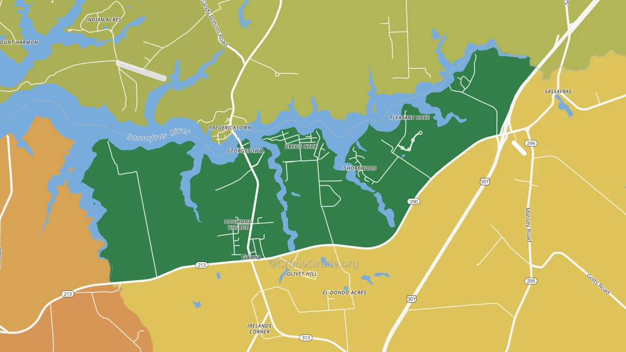 Olivet Hill, MD Map of Assault Rates