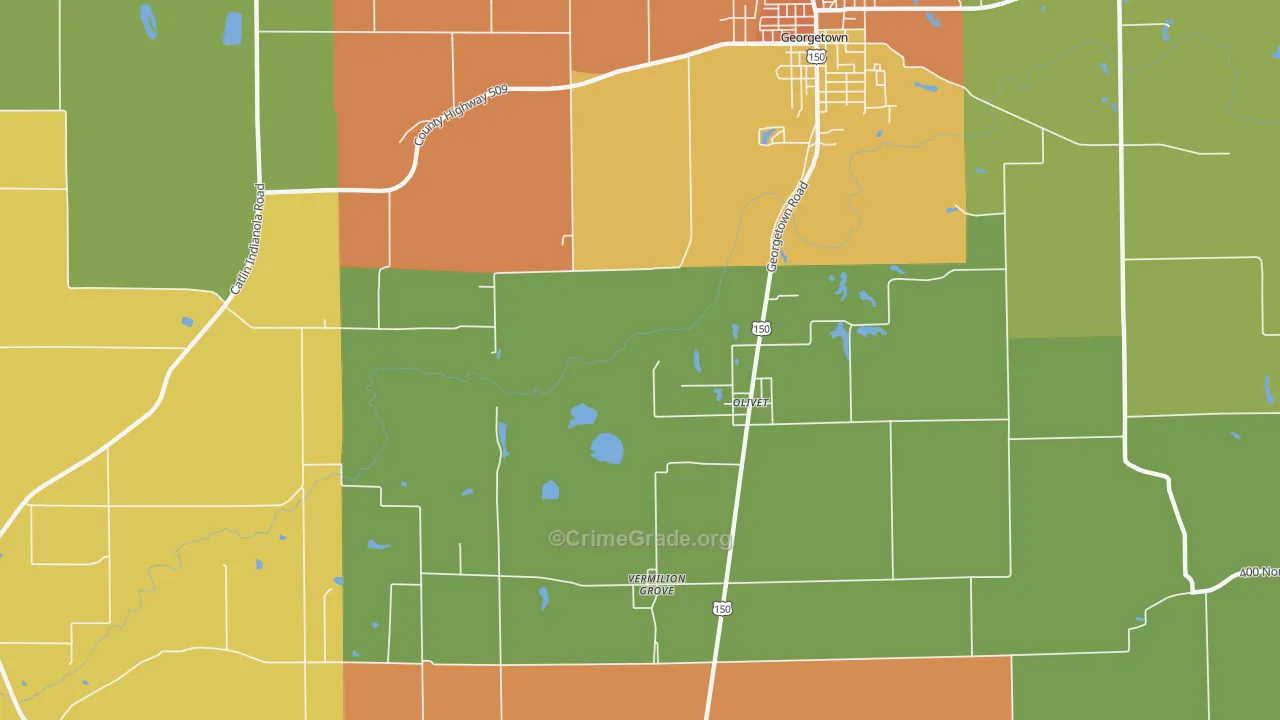 Olivet, IL Map of Assault Rates