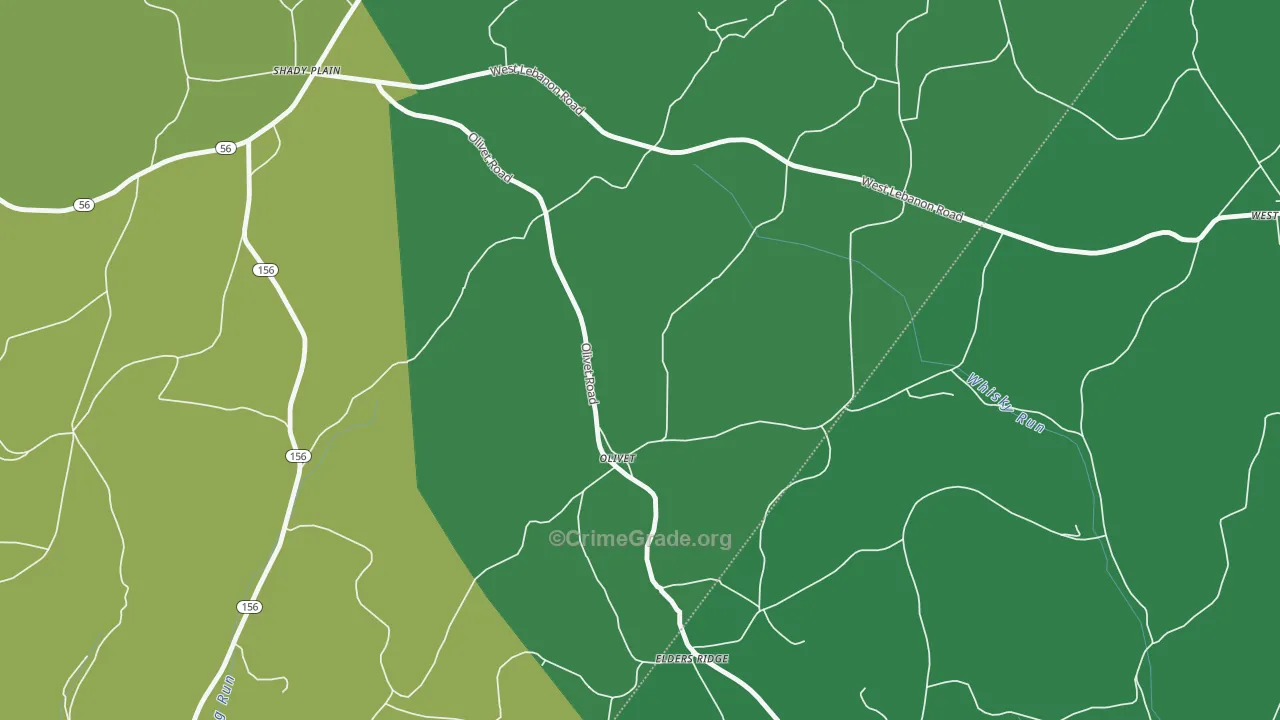 Olivet, PA Map of Assault Rates