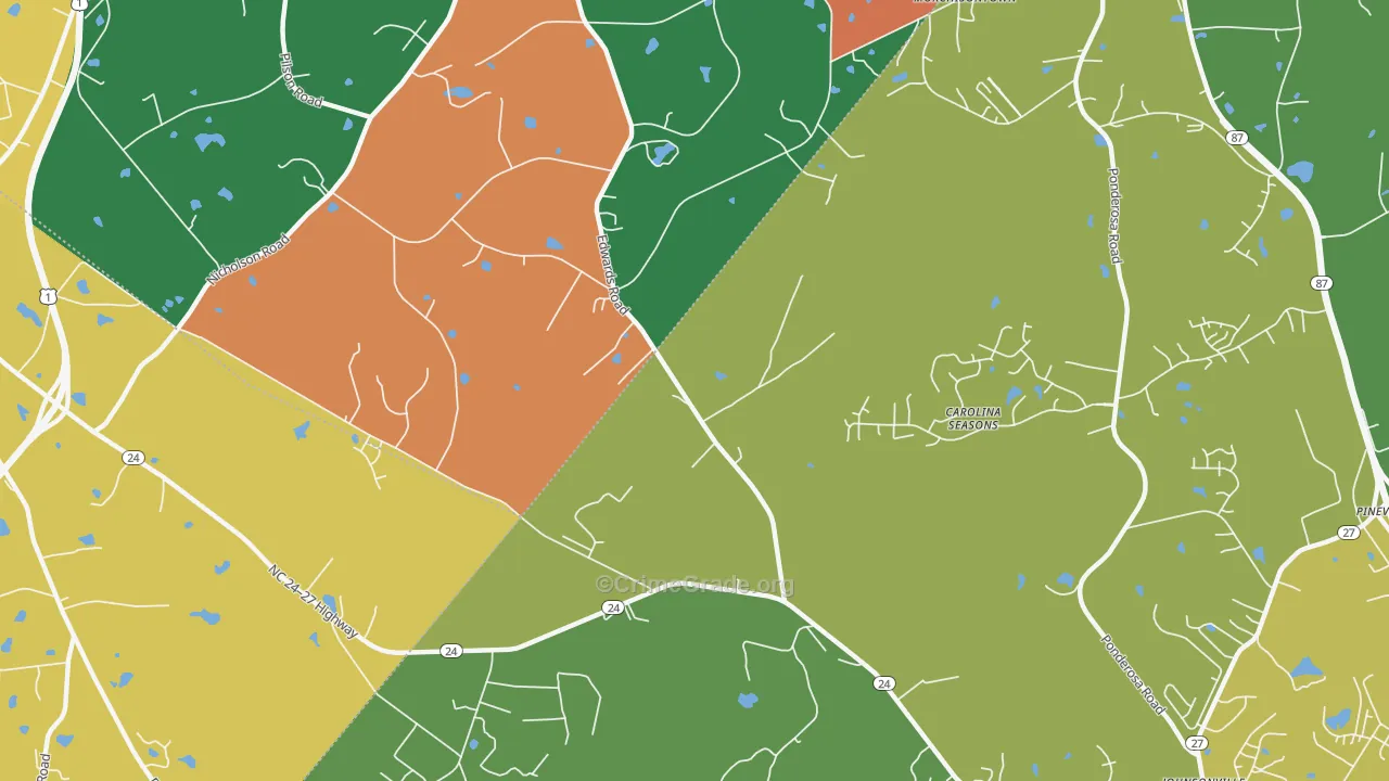 Olivia, NC Map of Assault Rates