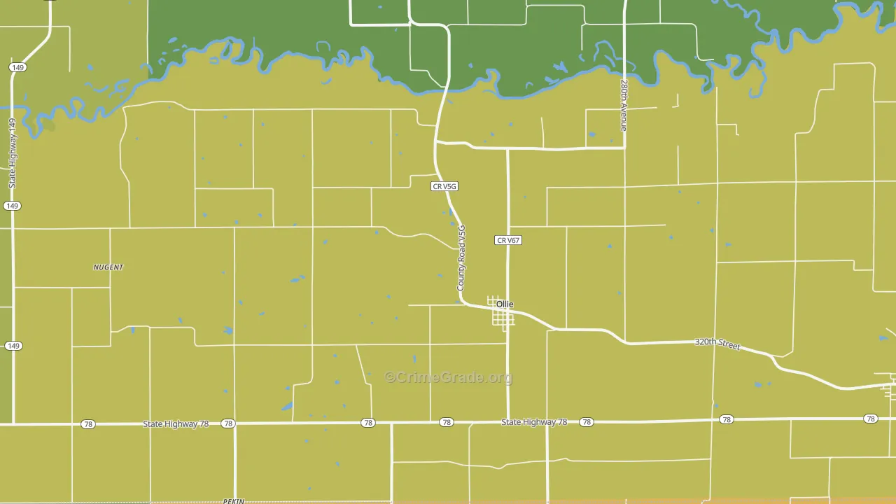 Ollie, IA Map of Assault Rates