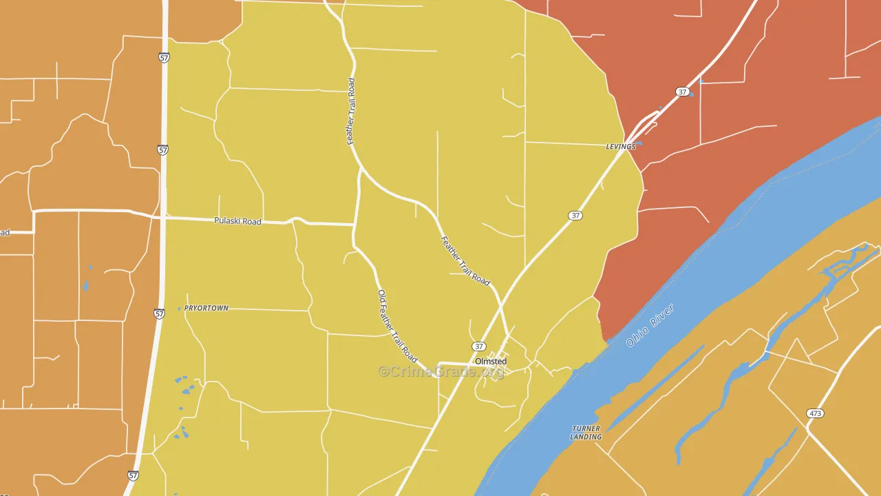 Olmsted, IL Map of Assault Rates