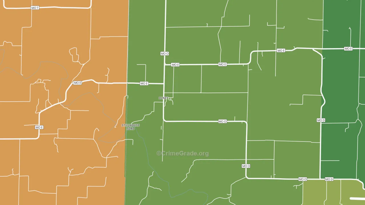 Olney, MO Map of Assault Rates
