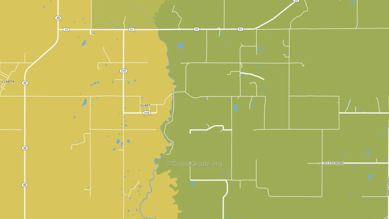 Olney, OK Map of Assault Rates