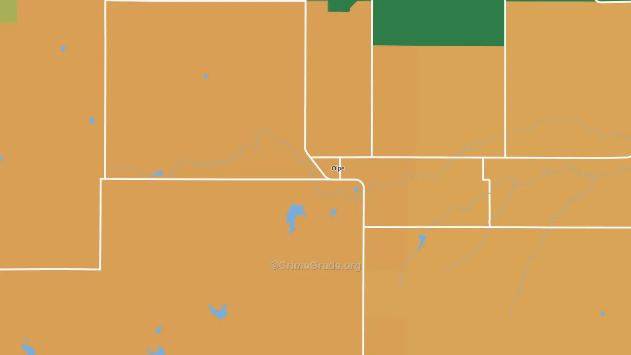 Olpe, KS Map of Assault Rates