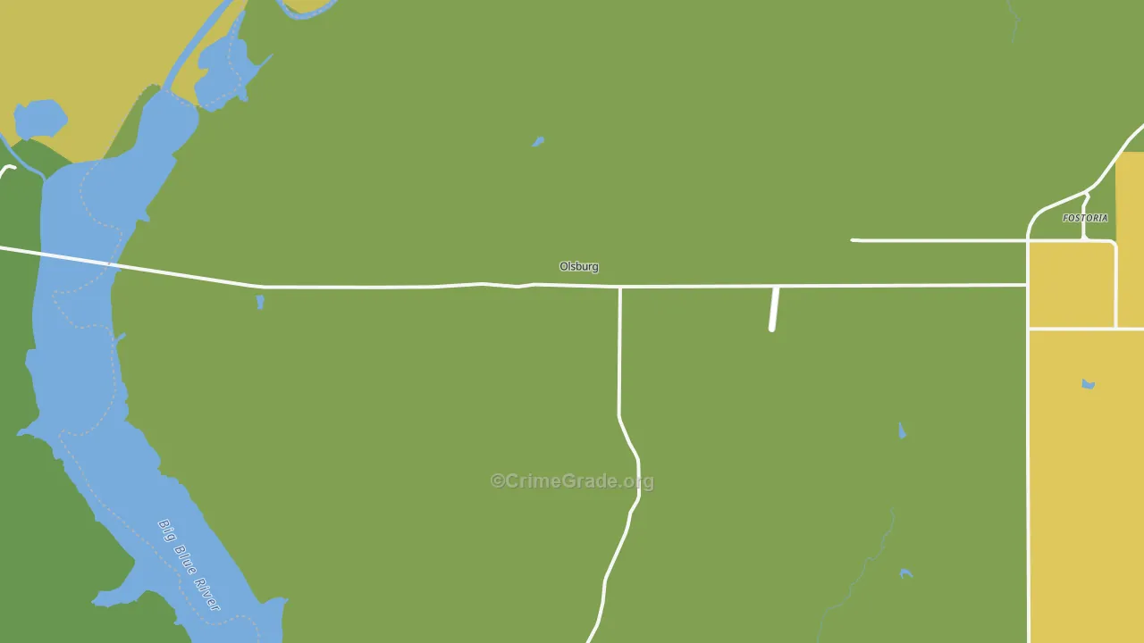 Olsburg, KS Map of Assault Rates