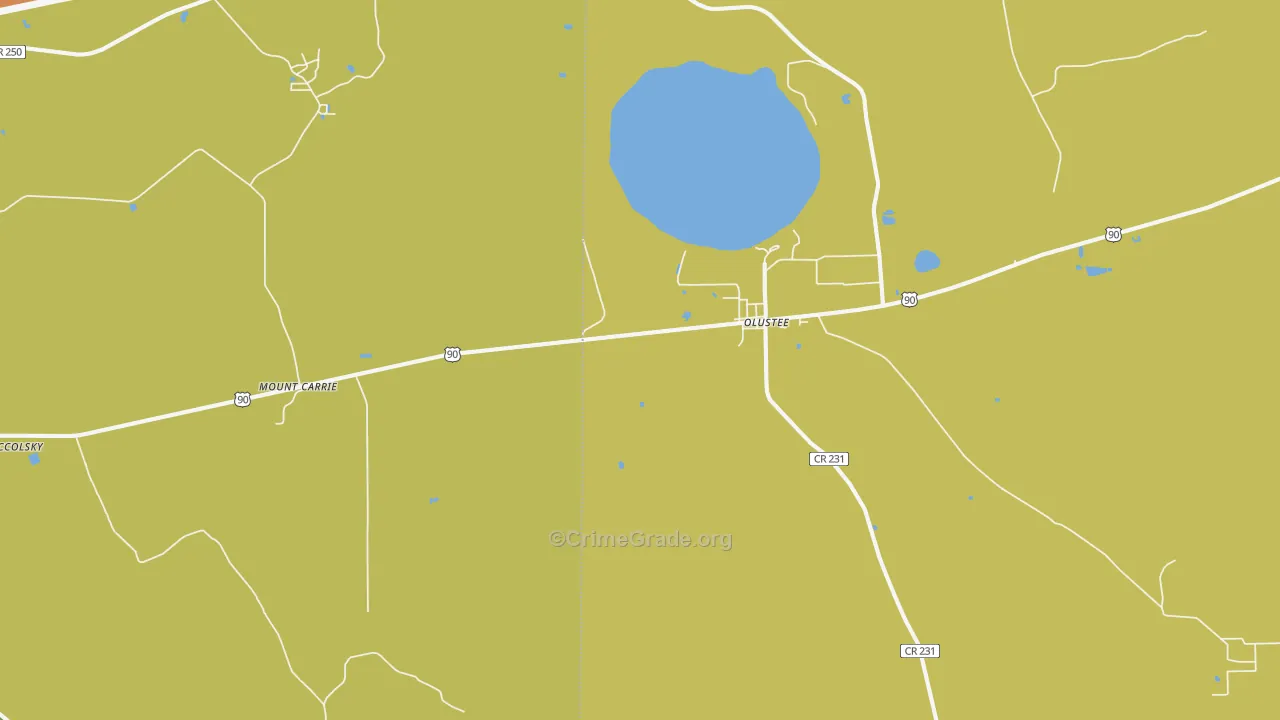Olustee, FL Map of Assault Rates