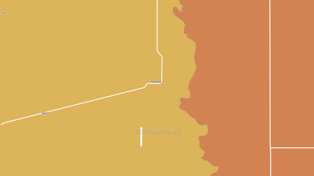 Olustee, OK Map of Assault Rates