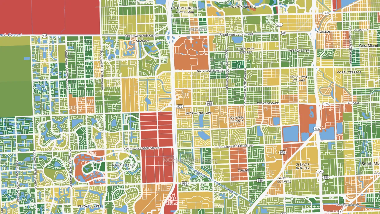Olympia Heights, Miami, FL Map of Assault Rates