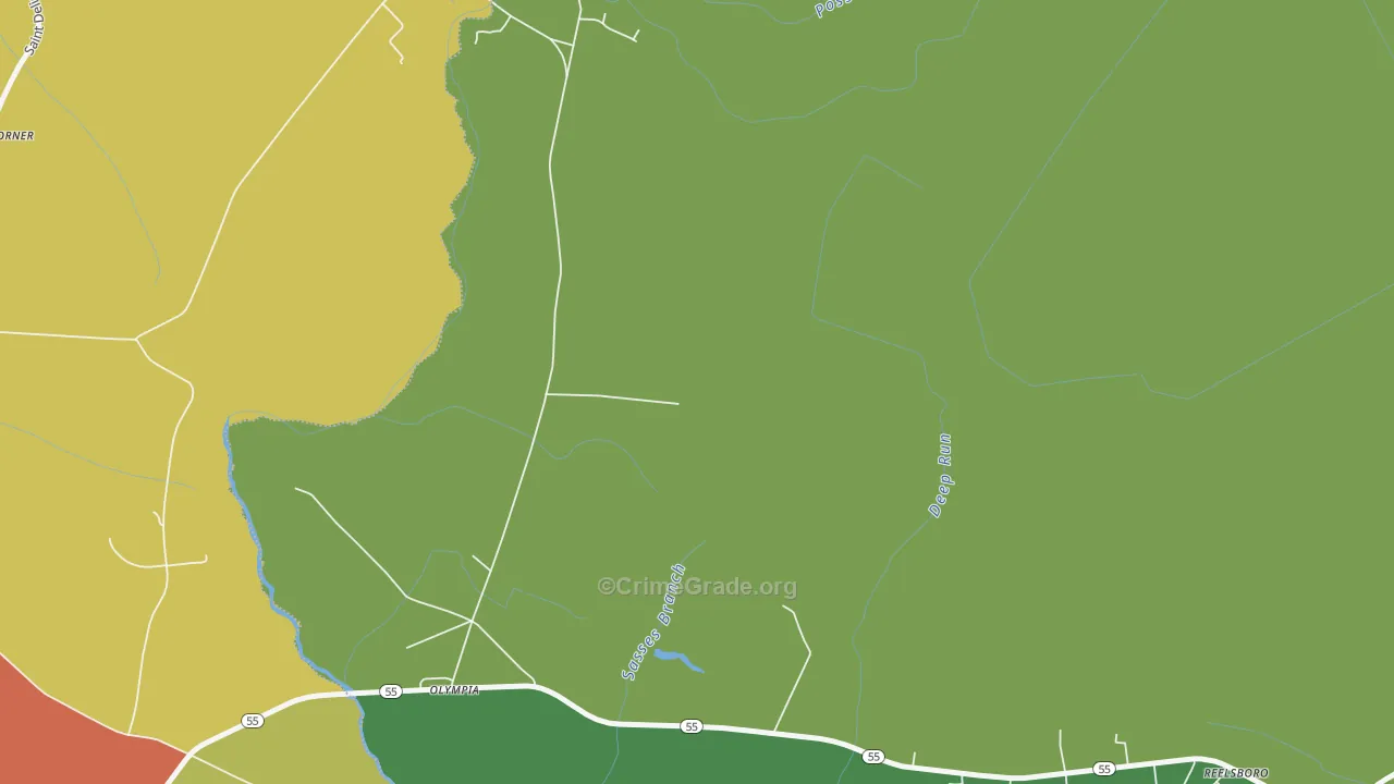 Olympia, NC Map of Assault Rates