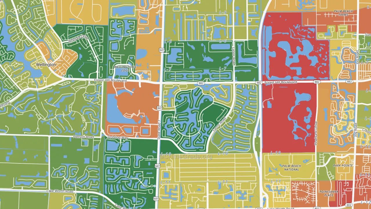 Olympia, Wellington, FL Map of Assault Rates