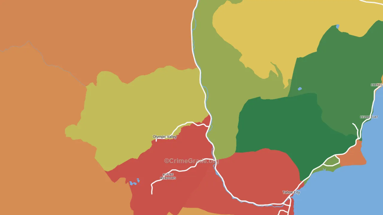 Olympic Valley, CA Map of Assault Rates