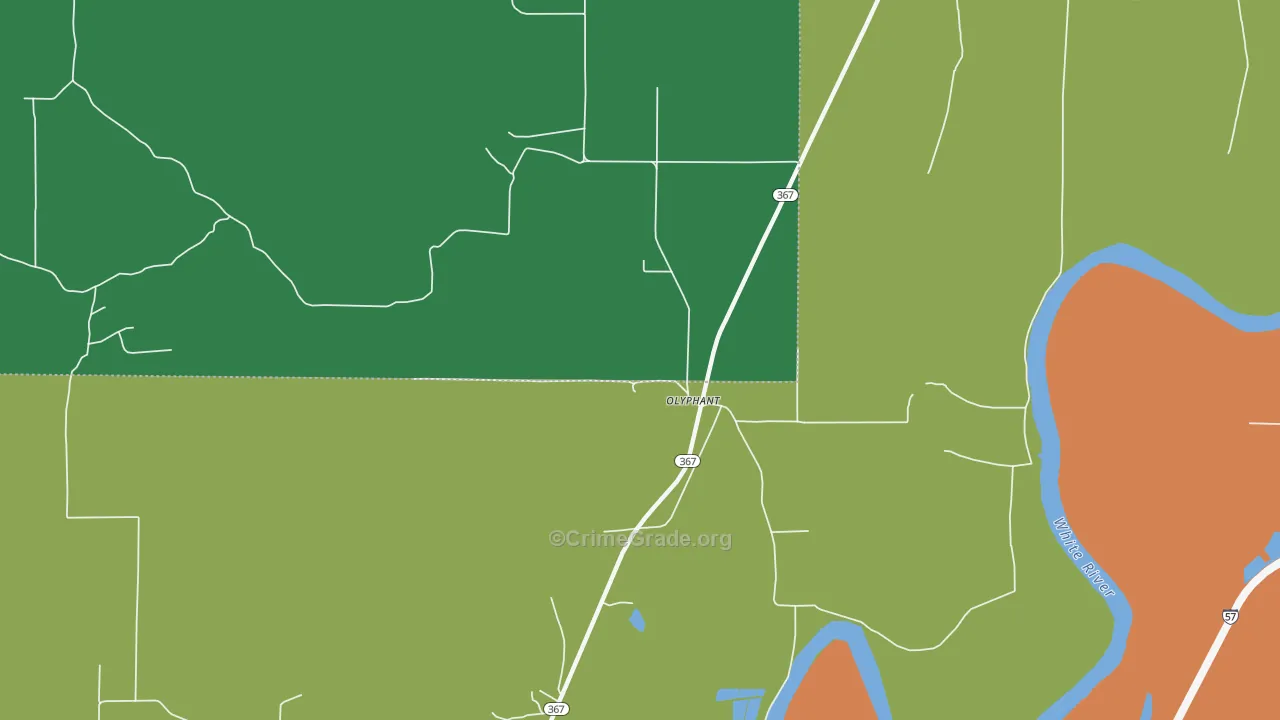 Olyphant, AR Map of Assault Rates