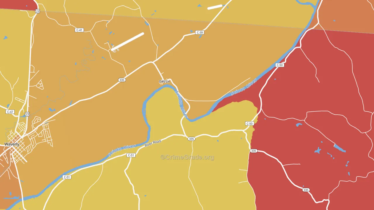 Omega, OH Map of Assault Rates