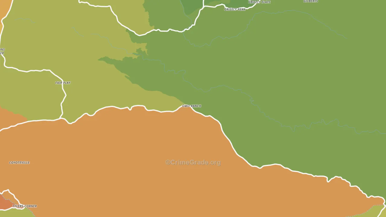 Omo Ranch, CA Map of Assault Rates