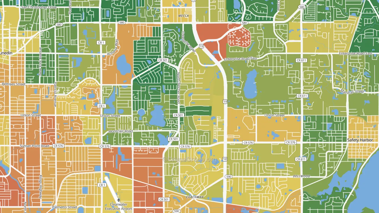 On Top of The World, Clearwater, FL Map of Assault Rates