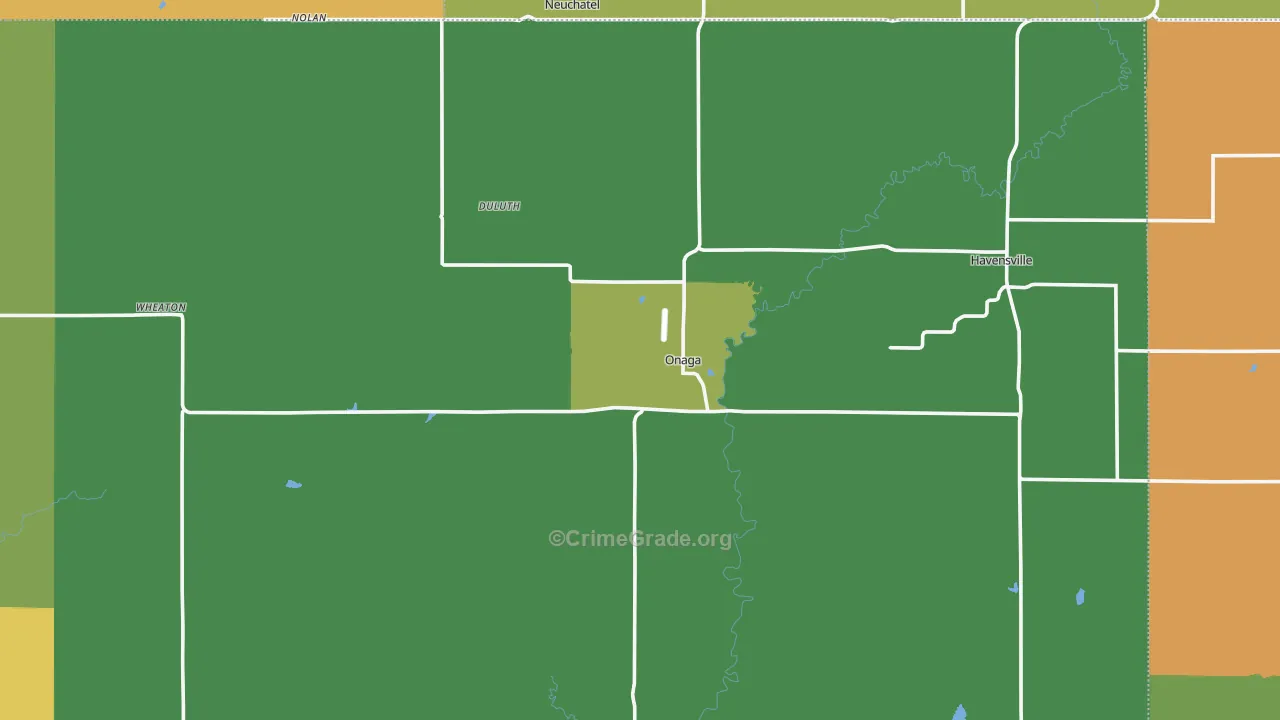 Onaga, KS Map of Assault Rates