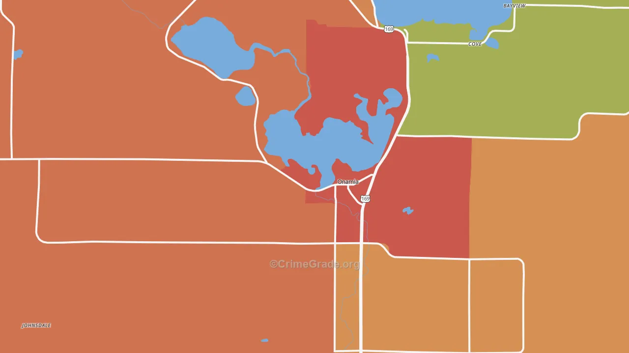 Onamia, MN Map of Assault Rates