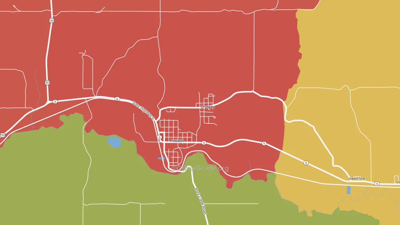 Onaway, ID Map of Assault Rates