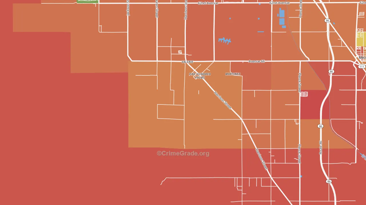 One Hundred Palms, CA Map of Assault Rates