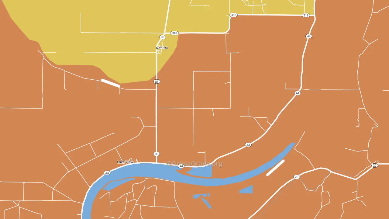 Oneida, AR Map of Assault Rates