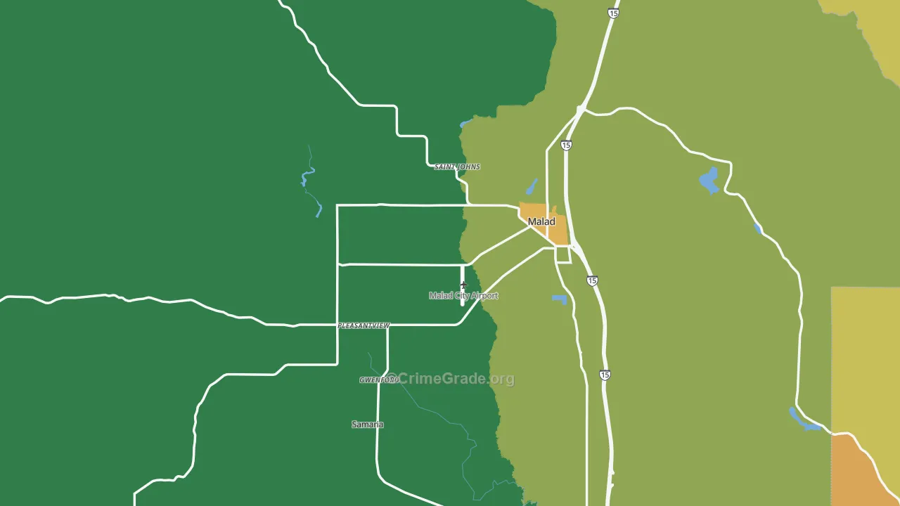 Oneida County, ID Map of Assault Rates
