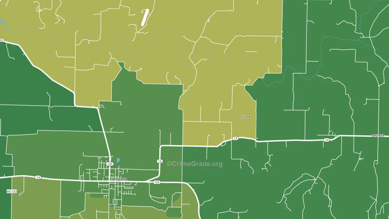 Ongo, MO Map of Assault Rates