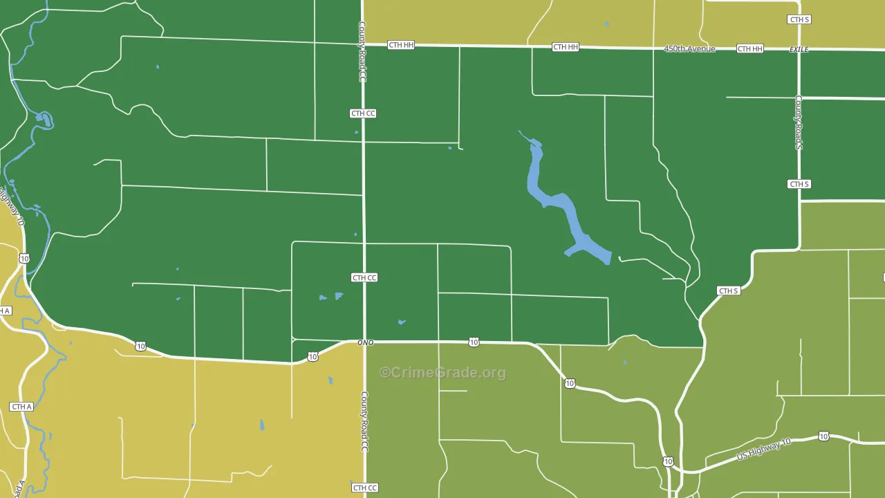 Ono, WI Map of Assault Rates